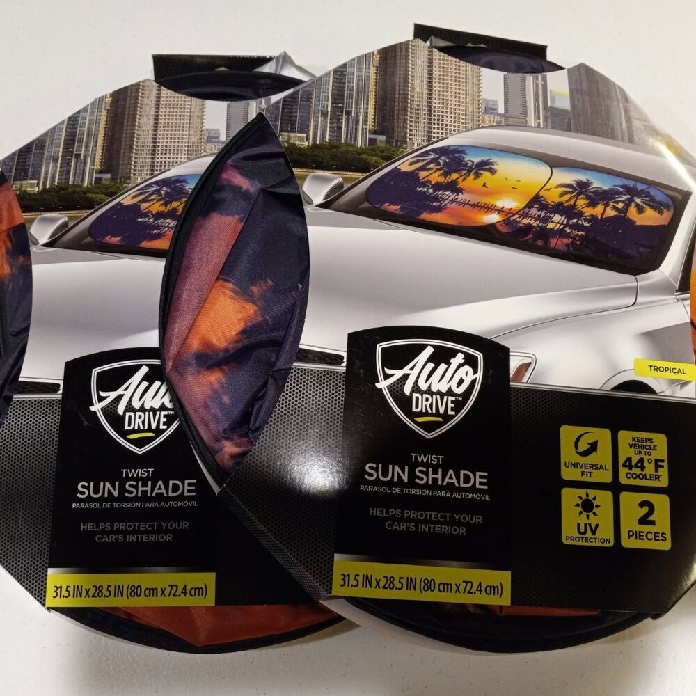 Auto Drive Twist Sun Shades Universal Fit Set of 2 NWT